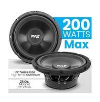 Pyle 8" Single Voice Coil Car Subwoofer, 200 Watts, 4-Ohm