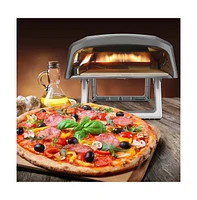 NutriChef Portable Outdoor Pizza Oven, Gas-Fired, Fire & Stone Cooking