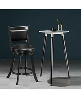 Gymax 2PCS 24'' Swivel Counter Stool Dining Chair Upholstered Seat Black
