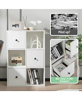 Gouun 3-Tier Bookcase with Anti-toppling Device for Living Room