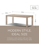 Maven Lane Cleo Contemporary Wooden Dining Table in Refined White Finish