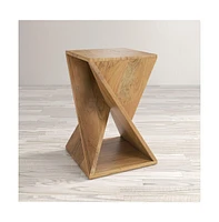 Jofran Global Archive Solid Mango Hardwood Modern Angled Jasper Table