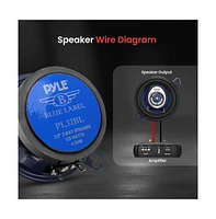 Pyle Two-Way Speaker System, 3.5'' Coaxial, 120W Max, Blue Cone