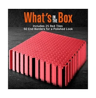 Squatz 25-Piece Puzzle Exercise Mat, Eva Foam Tiles, Red