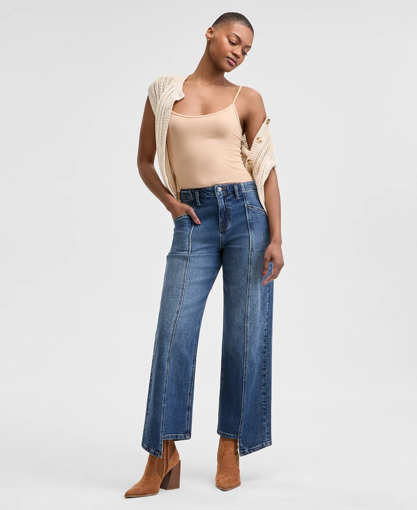 And Now This Women's Seamfront Asymmetric Wide-Leg Jeans, Exclusively at Macy's