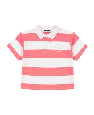 Tommy Hilfiger Big Girls Rugby-Stripe Short-Sleeve Top