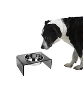 Hiddin Smoke Grey Single Bowl Pet Feeder