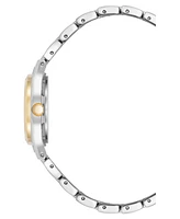 Anne Klein Women's Quartz Black and Two-Tone Metal Alloy Watch, 26mm