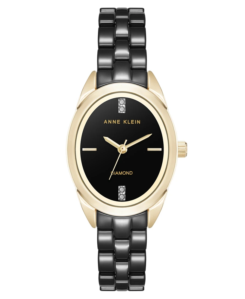 Anne Klein Women's Quartz Ceramic Oval Diamond Dial Watch
