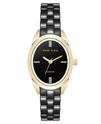 Anne Klein Women's Quartz Ceramic Oval Diamond Dial Watch