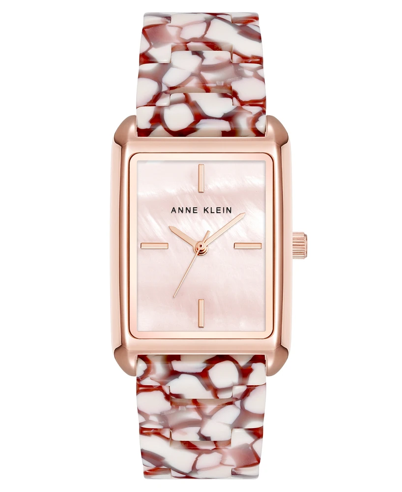 Anne Klein Women's Quartz Red and Pink Acetate Bracelet Watch, 26mm
