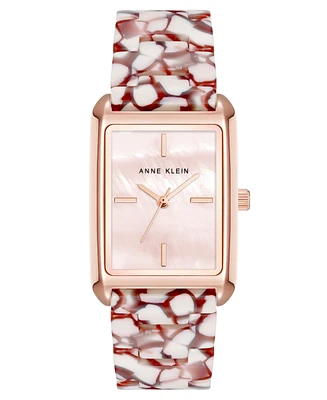 Anne Klein Women's Quartz Red and Pink Acetate Bracelet Watch, 26mm
