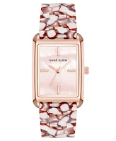 Anne Klein Women's Quartz Red and Pink Acetate Bracelet Watch, 26mm