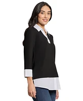 Jones New York Women's Twofer Serenity Knit Top