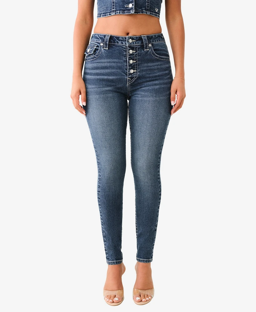 True Religion Women's Crystal Jennie High Rise Skinny Jeans