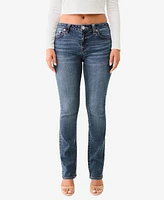 True Religion Women's Billie Mid Rise Straight Jeans