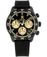 Tommy Hilfiger Men's Chronograph Black Cordura & Black Silicone Strap Watch, 42mm