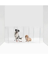 Hiddin Clear Freestanding Pet Gate Zig Zag