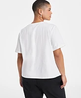 On 34th Trendy Plus Rhinestone-Trim Pocket T-Shirt, Exclusively at Macy's