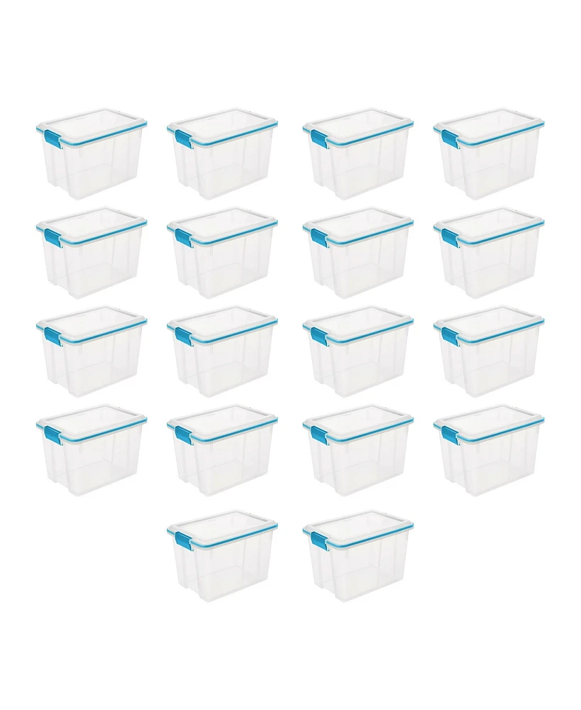 Sterilite Large 20 Qt Home Storage Container Tote with Latching Lids, (18 Pack)