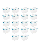 Sterilite Large 20 Qt Home Storage Container Tote with Latching Lids, (18 Pack)