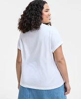 On 34th Trendy Plus Martini Print T-Shirt, Exclusively at Macy's