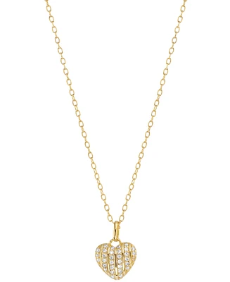 Cubic Zirconia Heart Pendant Necklace (1/3 ct. t.w.) Sterling Silver (Also Available 14k Gold over Silver)