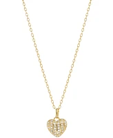 Cubic Zirconia Heart Pendant Necklace (1/3 ct. t.w.) Sterling Silver (Also Available 14k Gold over Silver)