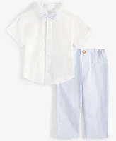 First Impressions Baby Boys Button-Up Shirt, Seersucker Bowtie, and Pants, 3 Piece Set, Exclusively at Macy's