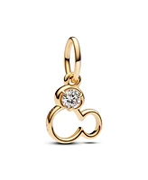 Pandora Disney Mickey Mouse Silhouette Lab-Grown Diamond Dangle Charm