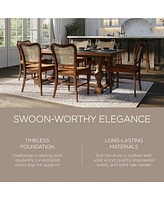 Maven Lane Leon Traditional Wooden Dining Table in Antiqued Brown Finish