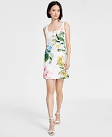 Karl Lagerfeld Paris Women's Floral Print Sleeveless Sheath Dress