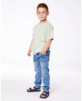 Deux par Baby Boys French Terry Denim Jogger Pant Blue