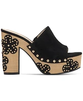 Jessica Simpson Women's Shelbie Floral Wood Heeled Platform Sandals