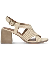 Lucky Brand Women's Sasina Woven Strappy Block-Heel Dress Sandals