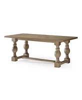 Maven Lane Leon Traditional Wooden Dining Table in Antiqued Grey Finish