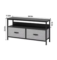 gaomon Dresser Tv Stand for Bedroom,TV Console with Drawers, 2 Drawers Entertainment Center with Open Shelf, Media Console for 50 Inch TV, Dresser wit
