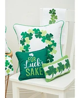 C&F Home 6" x 12" Clover Trio St. Patrick's Day Hooked Pillow