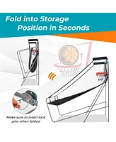 Kuyotq Dual Shot Basketball Arcade Game with 8 Game Modes and 4 Balls