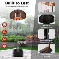 Kuyotq Basketball Hoop 5.6-6.5 Ft Height Adjustable for Kids with Shatterproof Backboard