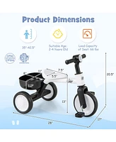 Kuyotq Toddler Convertible Trike with 86° Limited Steering Angle and Carbon Steel Frame