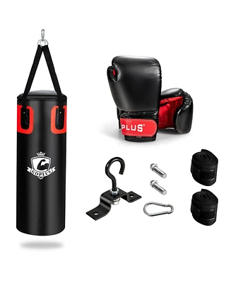 Kuyotq 56 Lbs Filled Punching Bag Set with Boxing Gloves