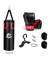 Kuyotq 56 Lbs Filled Punching Bag Set with Boxing Gloves