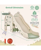 Kuyotq 4-in-1 Toddler Slide Kids Play Slide with Cute Elephant Shape