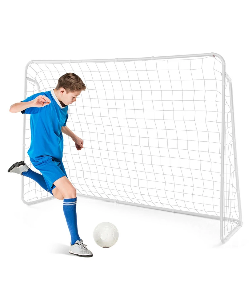 Kuyotq Soccer Goal for Backyard with Heavy Duty Frame and Ground Stakes