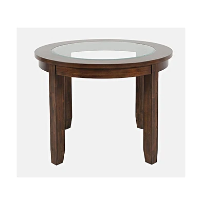 Jofran Urban Icon Contemporary 42" Round Glass Inlay Dining Table