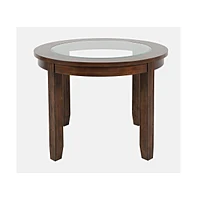 Jofran Urban Icon Contemporary 42" Round Glass Inlay Dining Table