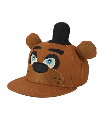 Five Nights at Freddy's Men's Freddy Fazbear Face Brown Snapback Hat