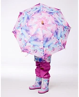 Deux par Deux Girl Printed Umbrella Butterflies On Multicolored Background - Toddler|Child