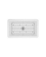 Casainc 32inch L x 19inch W Single Bowl Fireclay Undermount Kitchen Sink with Sink Grid